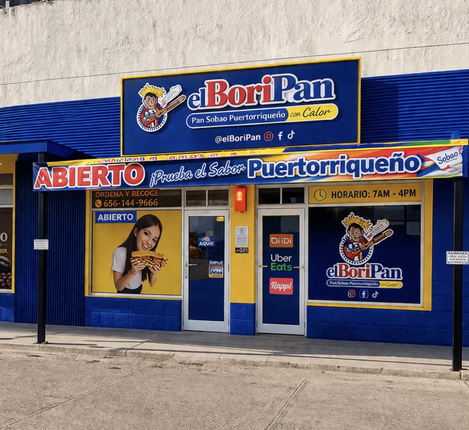 Fachada real de El BoriPan en Ciudad Juárez