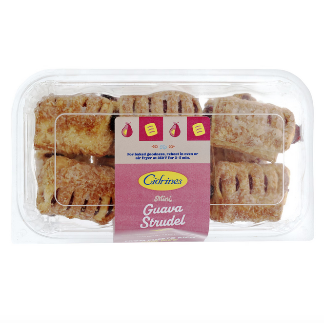 Bandeja de Mini Guava Strudel Los Cidrines en empaque transparente